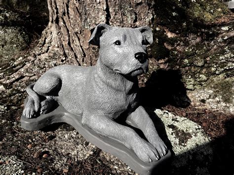 Pit bull garden statue - Check out our ceramic pit bull statues selection for the very best in unique or custom, handmade pieces from our figurines & knick knacks shops.